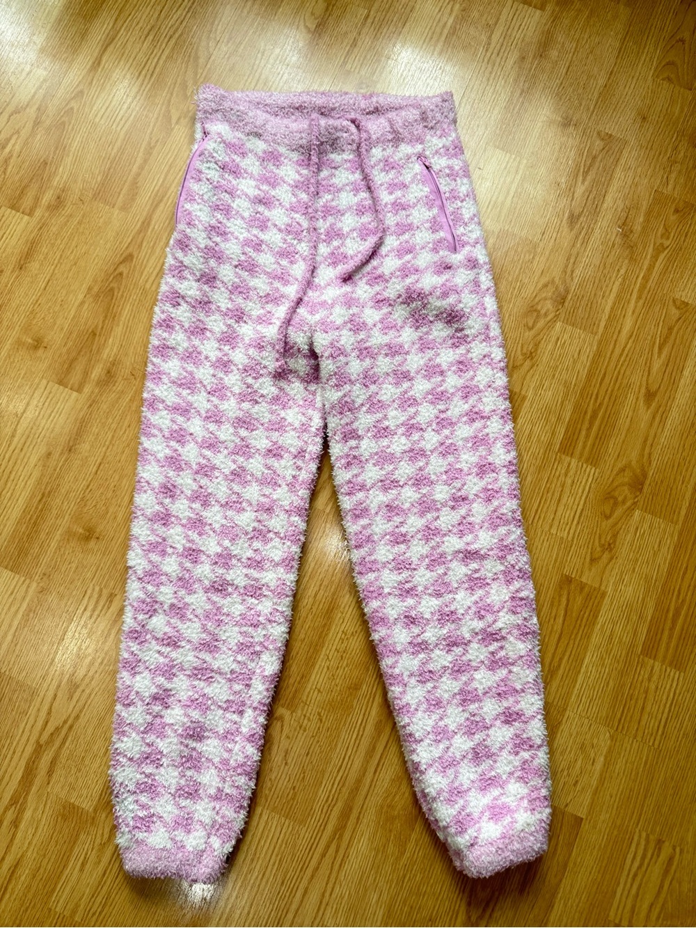 SKIMS Cozy Knit Houndstooth Jogger Petal Pink S/M NWT